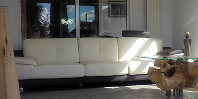 Italienische Sofa aus Weiße Leder Miranda, Foto 1