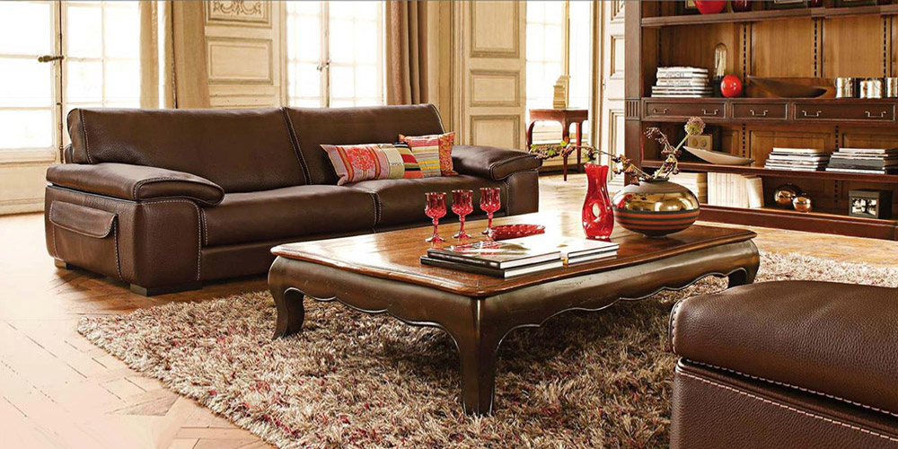 Italienische Ledersofa Montecarlo